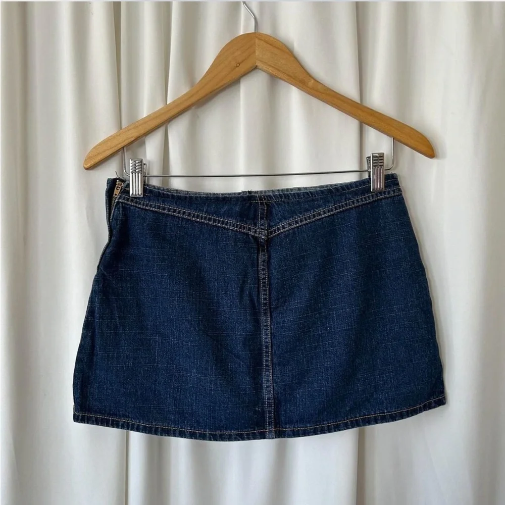 Vintage Y2K Blue asphalt Mini denim Skort pleated. - Picture 4 of 8